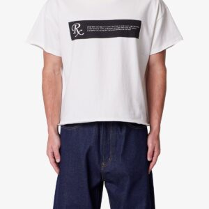 Distressed Wide Neck Tee - Antique White