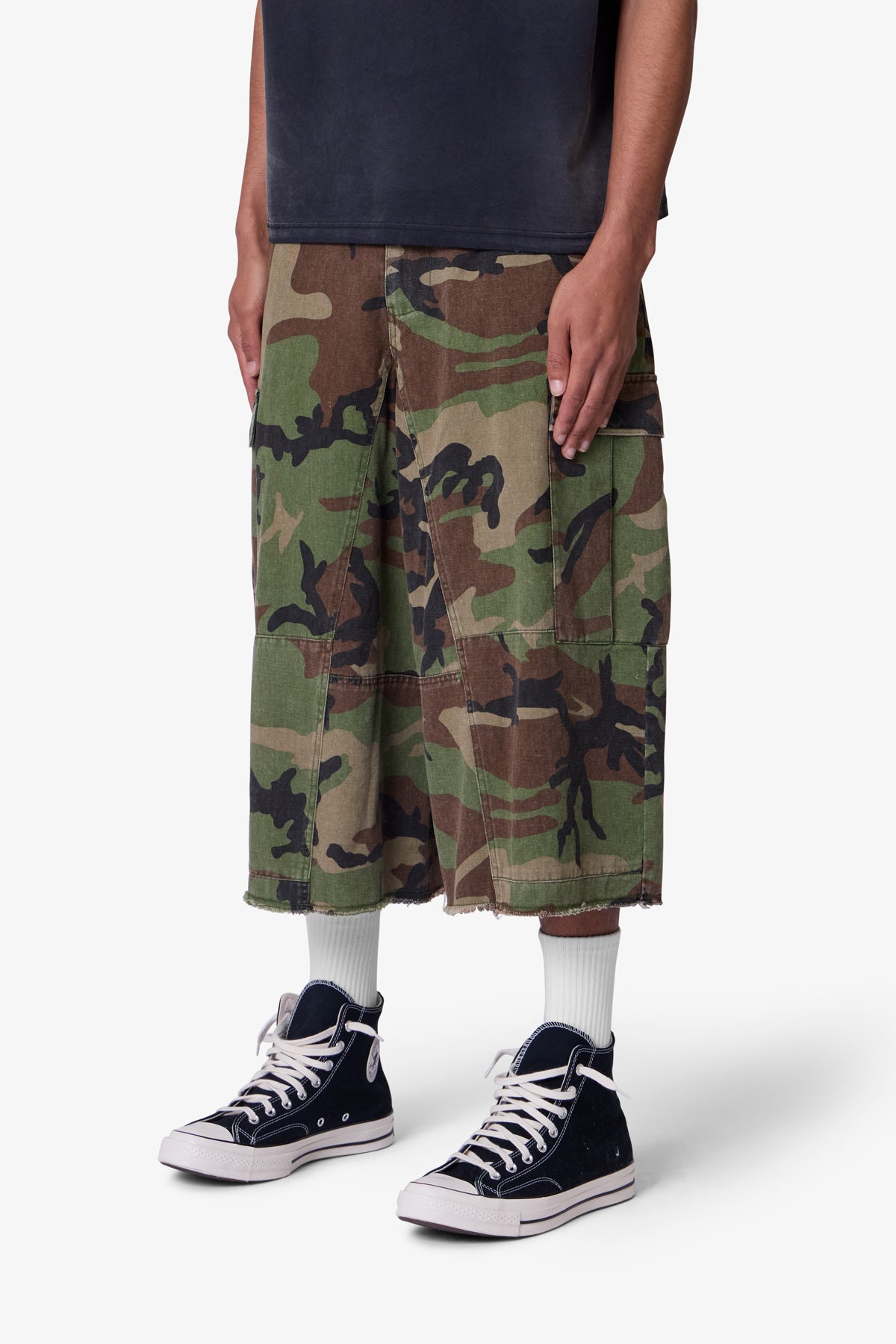 Extra Long Cargo Shorts - Camo - 图片 3