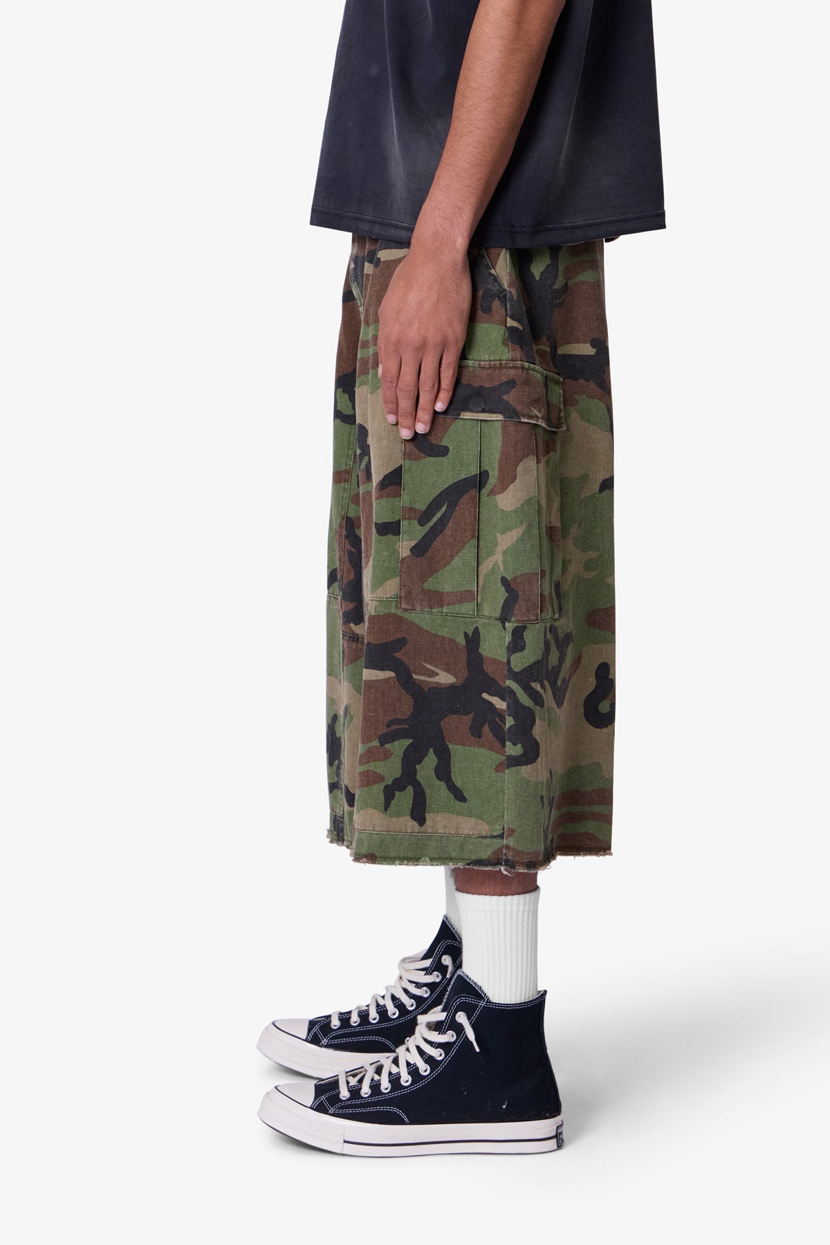 Extra Long Cargo Shorts - Camo - 图片 4