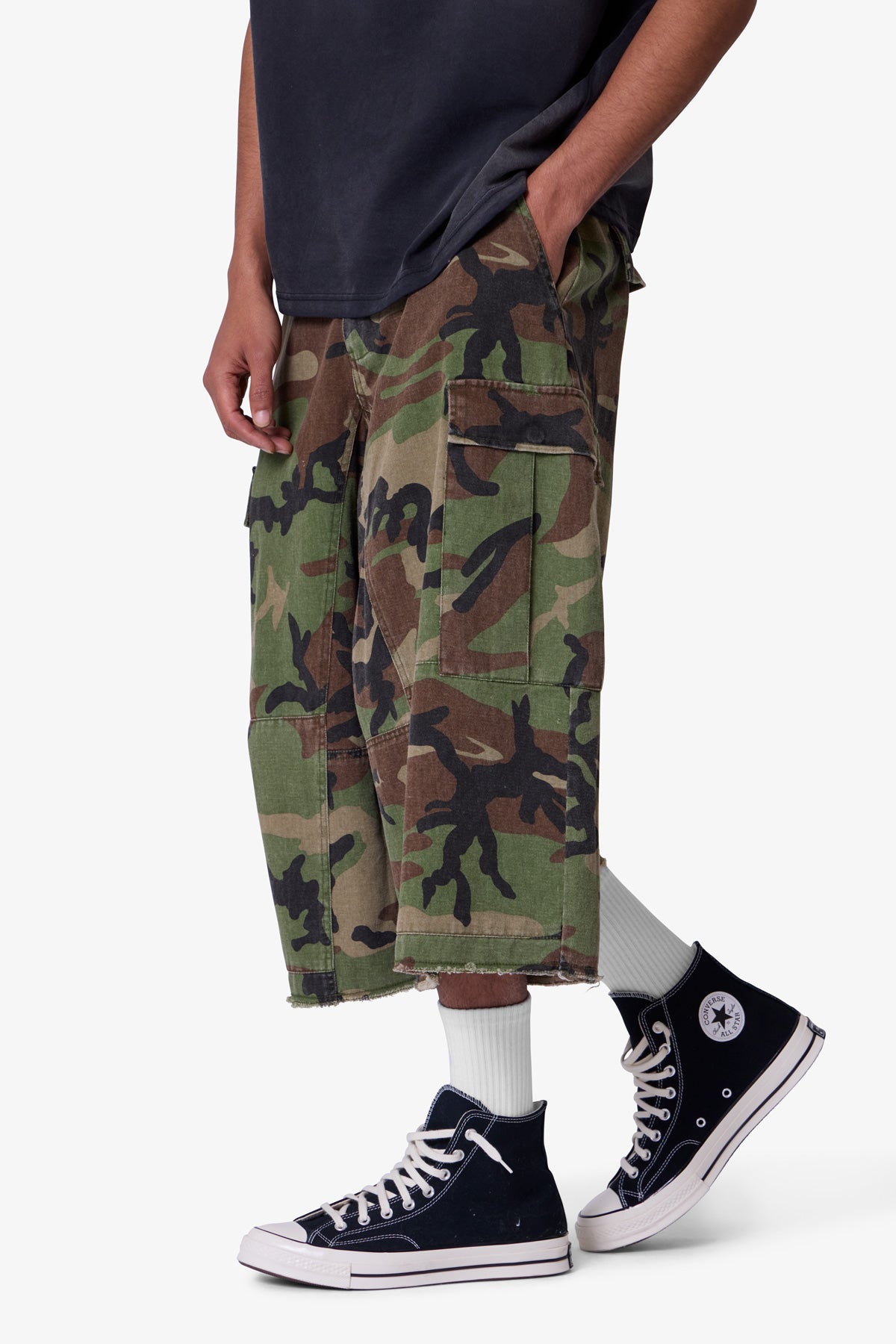 Extra Long Cargo Shorts - Camo - 图片 6