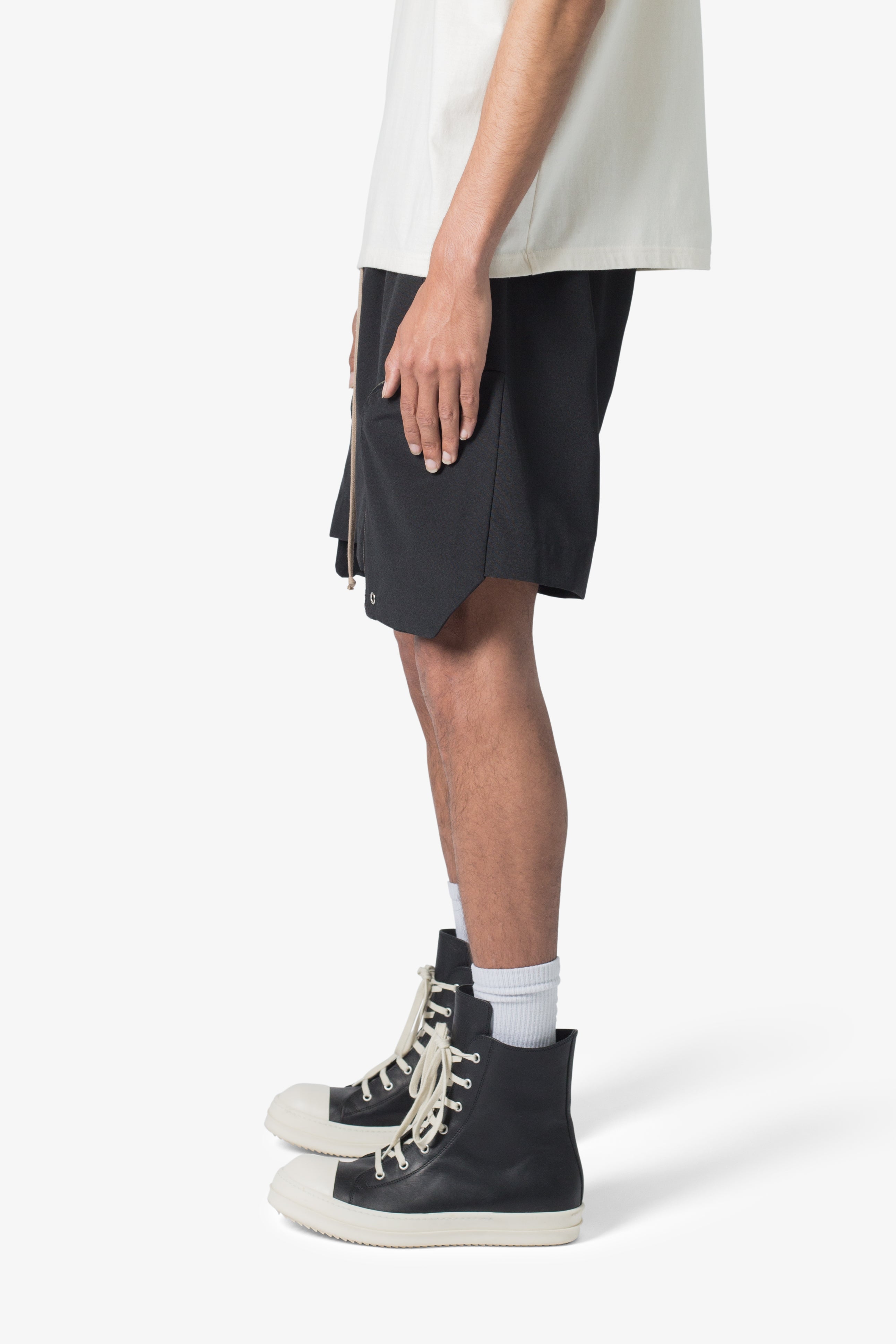 Front Pocket Geo Shorts - Black - 图片 4