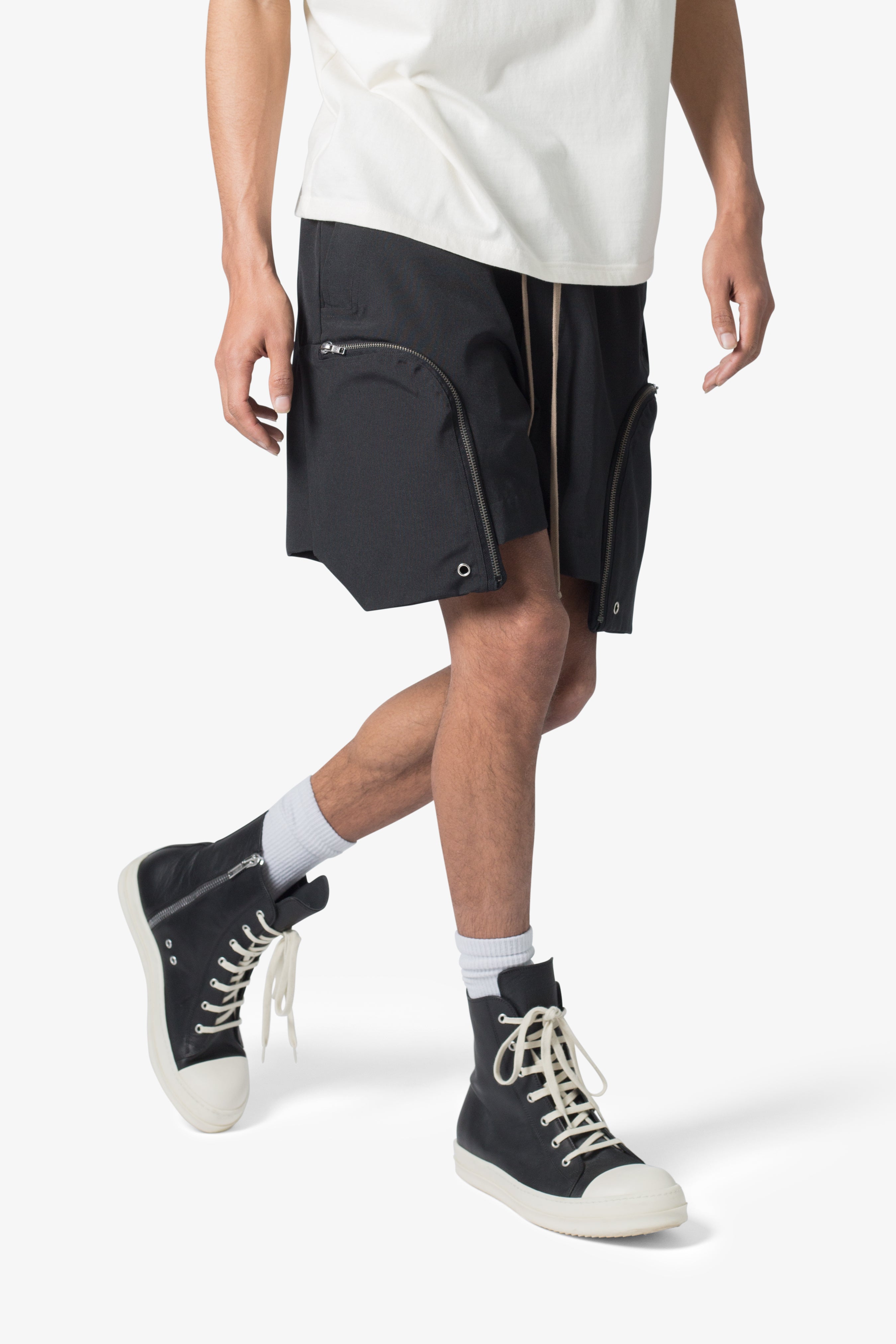 Front Pocket Geo Shorts - Black - 图片 6