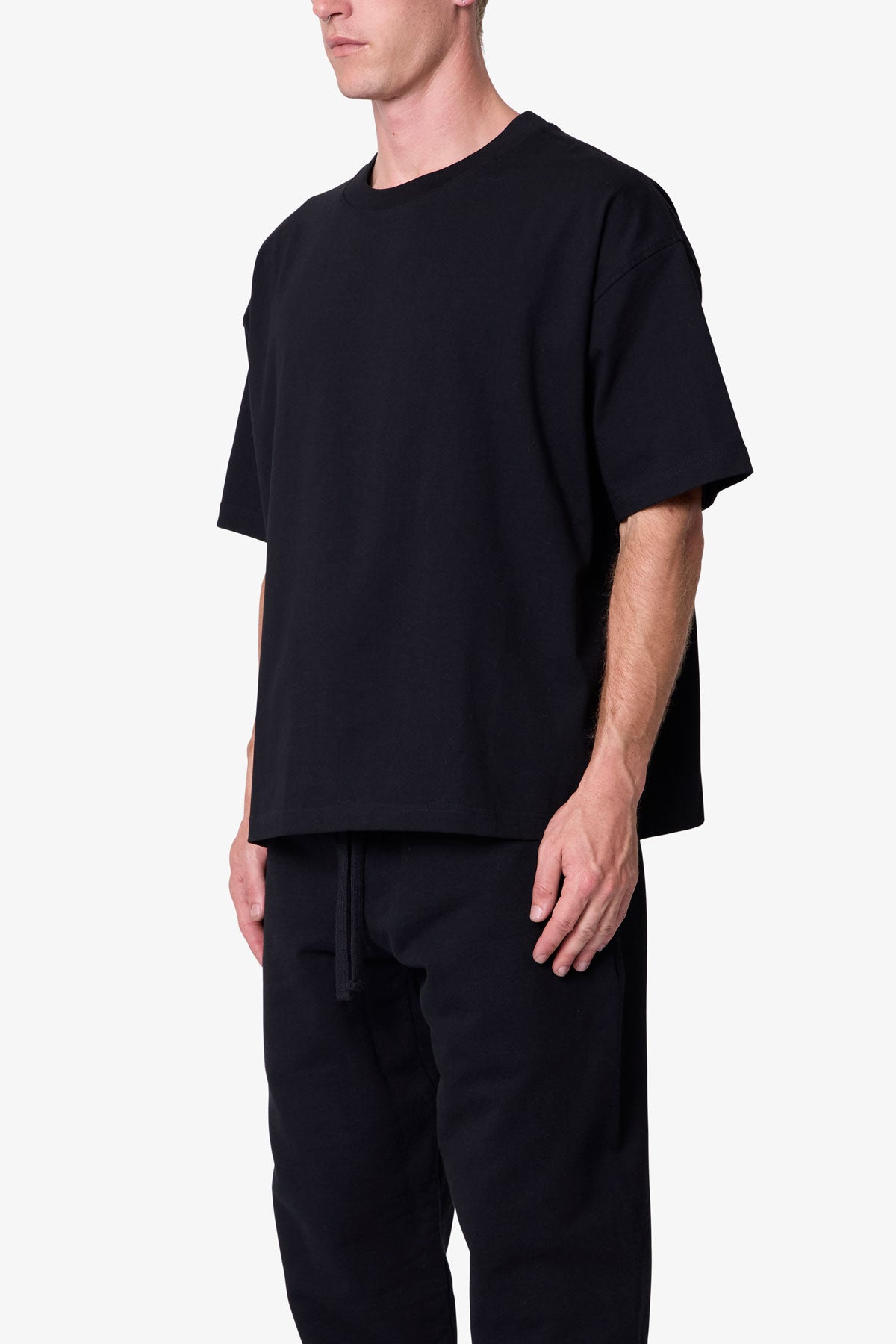 Heavy Basic Boxy Tee - Black - 图片 3