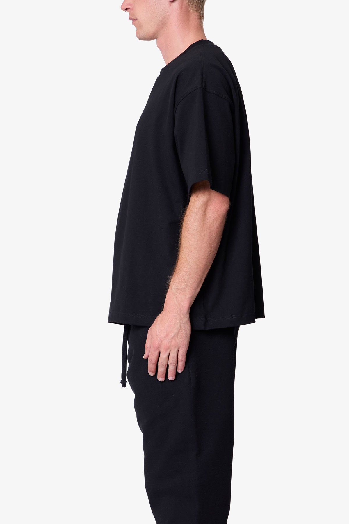 Heavy Basic Boxy Tee - Black - 图片 4