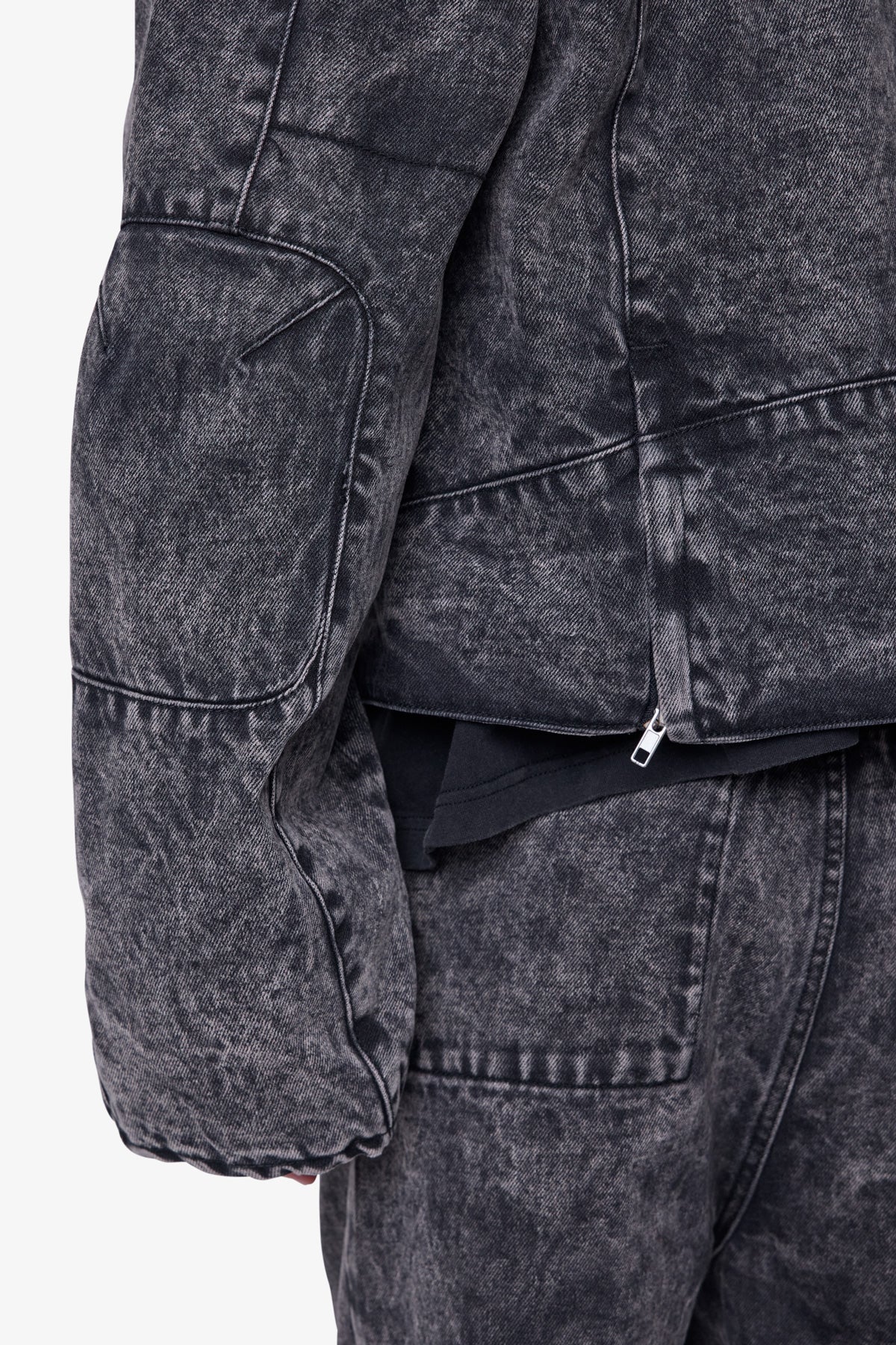 Moto Denim Jacket - Vintage Black - 图片 7