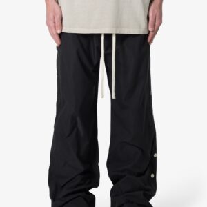Side Snap Nylon Pants - Black