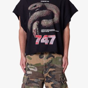 Snake Cutoff Tee - Vintage Black