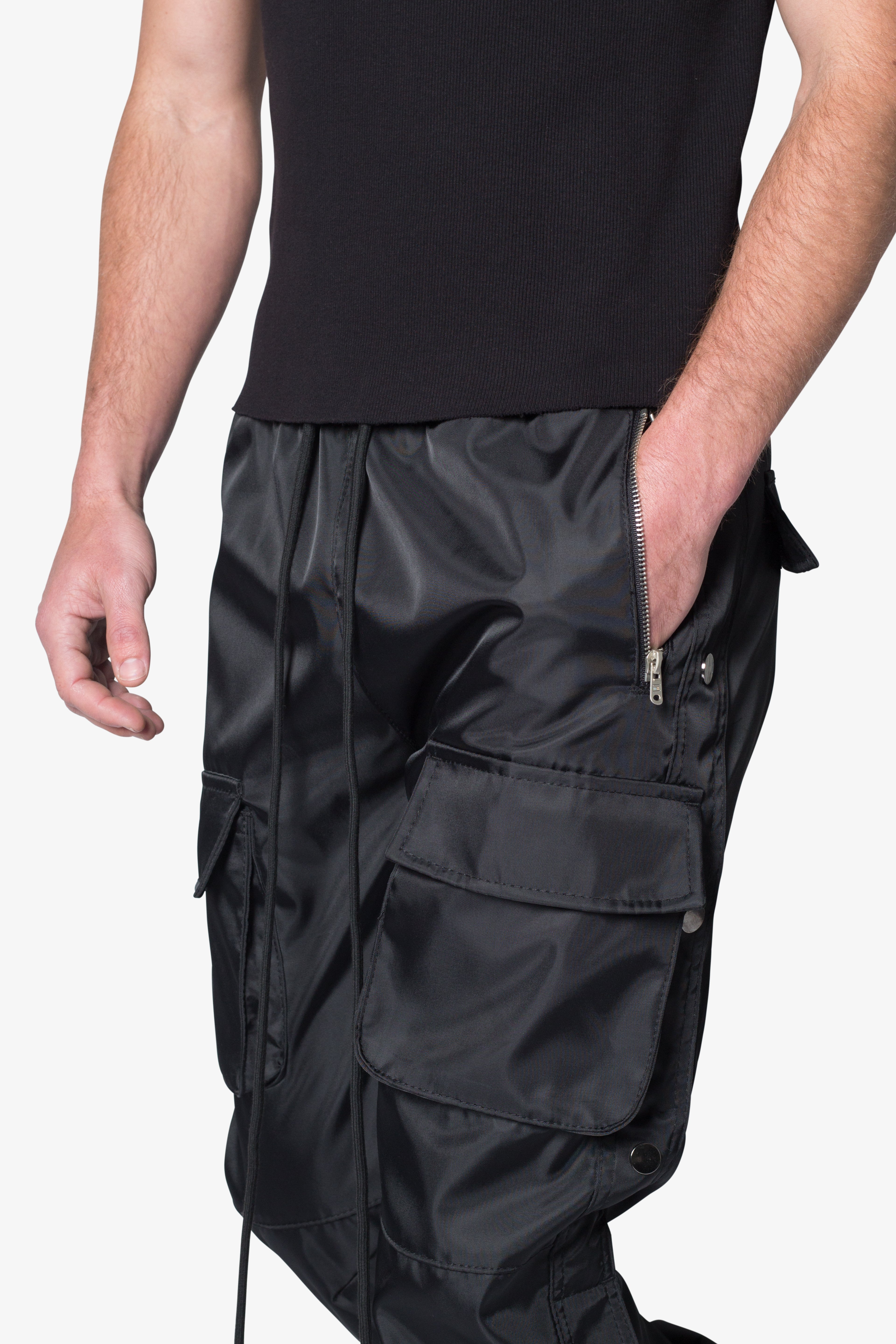 Snap Front Cargo Pants - Black - 图片 7