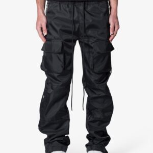 Snap Front Cargo Pants - Black