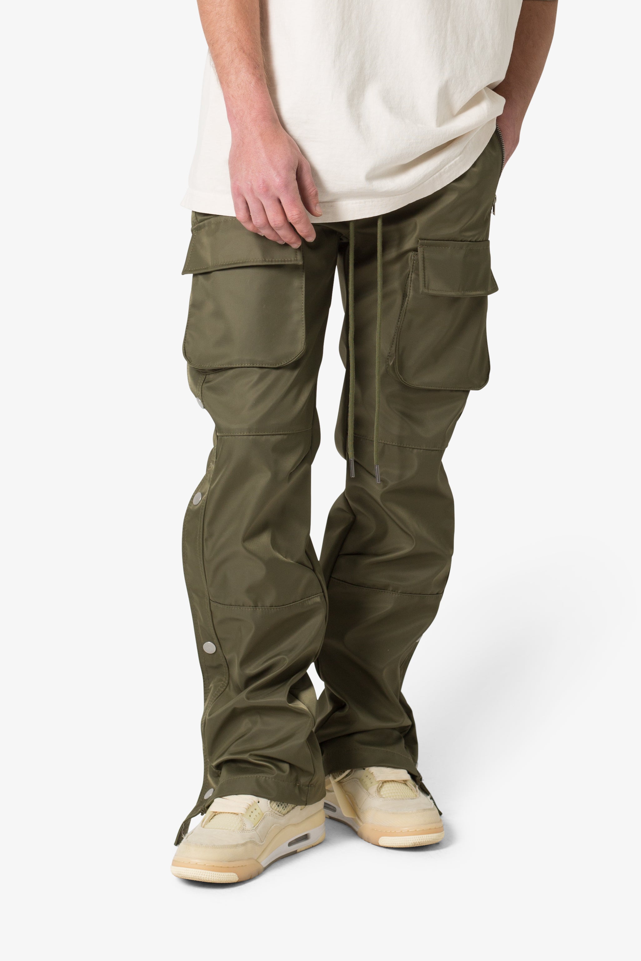 Snap Front Cargo Pants - Olive - 图片 2