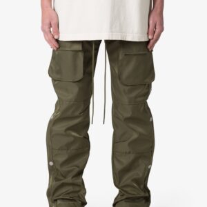 Snap Front Cargo Pants - Olive