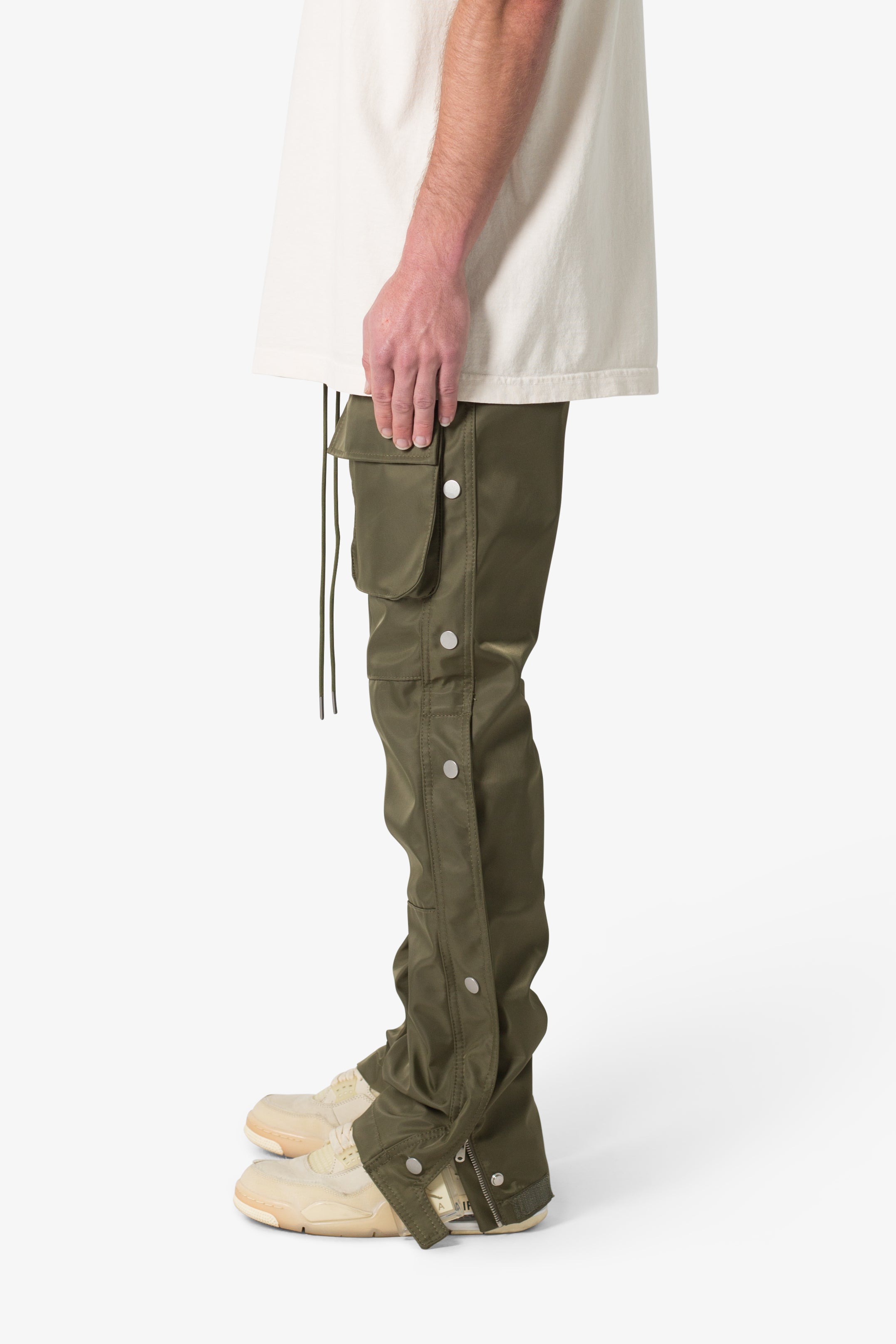 Snap Front Cargo Pants - Olive - 图片 5