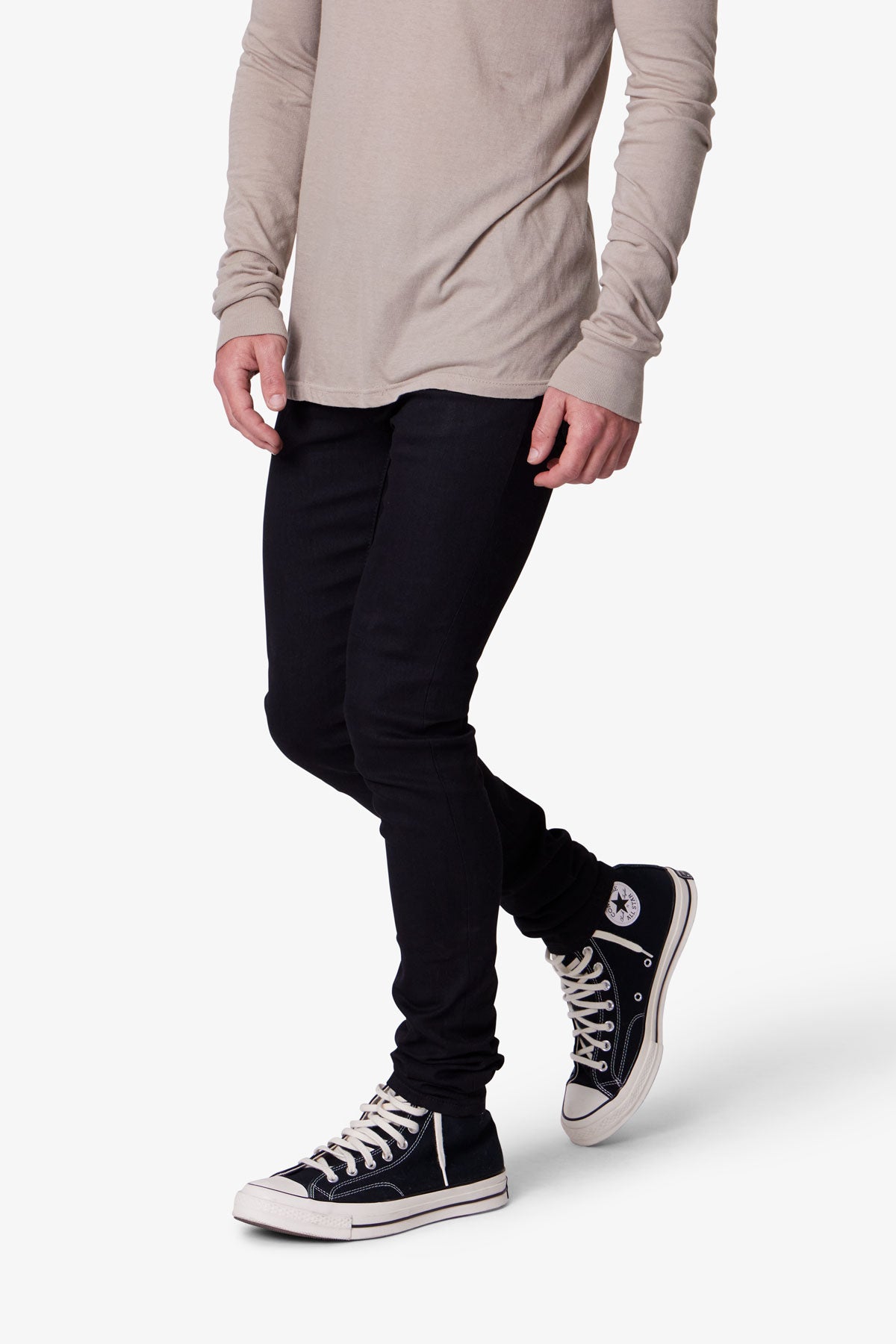 X43 Skinny Denim - Matte Black - 图片 6